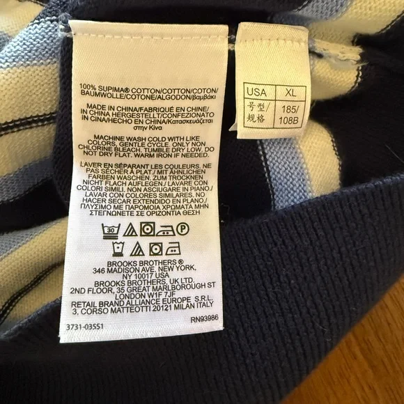 BROOKS BROTHERS NWT Supima Cotton Collection quarter zip pullover size XL - Picture 4 of 5